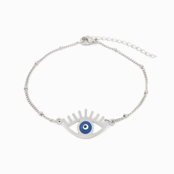 Pulseira Olho Turco SL2077 - Aço Inox Prateado