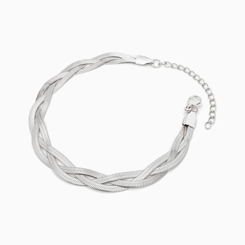 Pulseira Tripla Snake SL3068 - Aço Inox Prateado