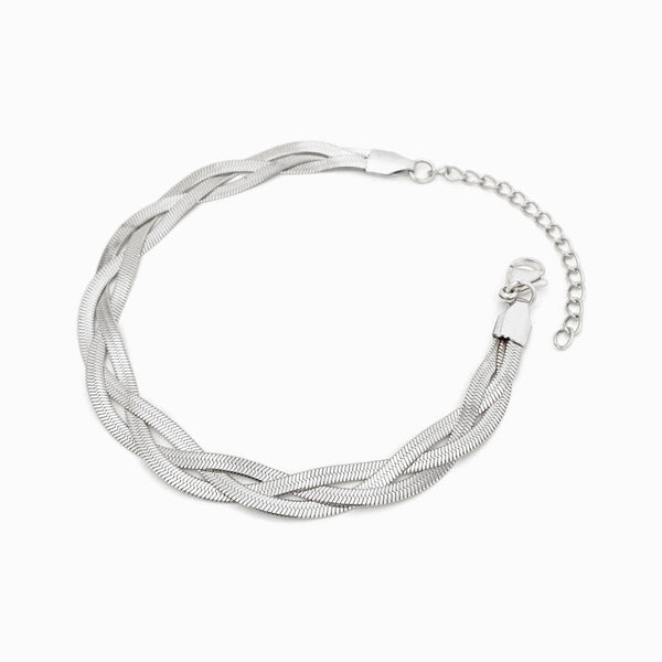 Pulseira Tripla Snake SL3068 - Aço Inox Prateado