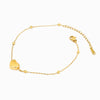 Pulseira de Pé Coração SL1082 - Aço Inox Dourado