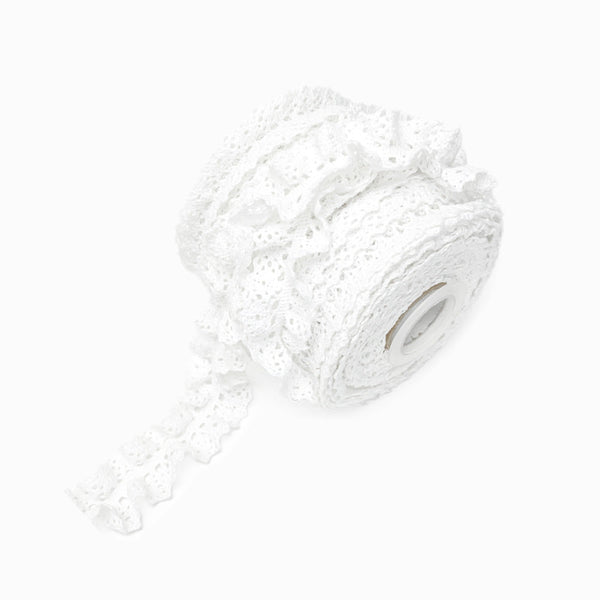 Renda de Algodão Elástica Branca 20mm