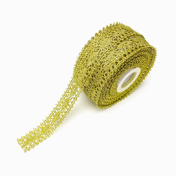 Renda de Poliéster Dourada 20mm