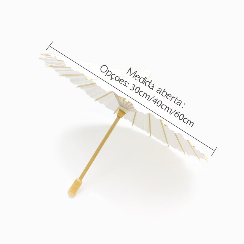 Sombrinha chinesa com demonstração de medida