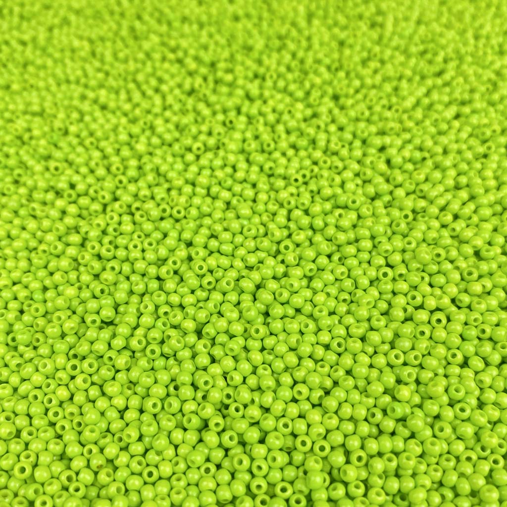 Pack 20g Miçanga de Vidro Equilibrada 2mm Verde Claro