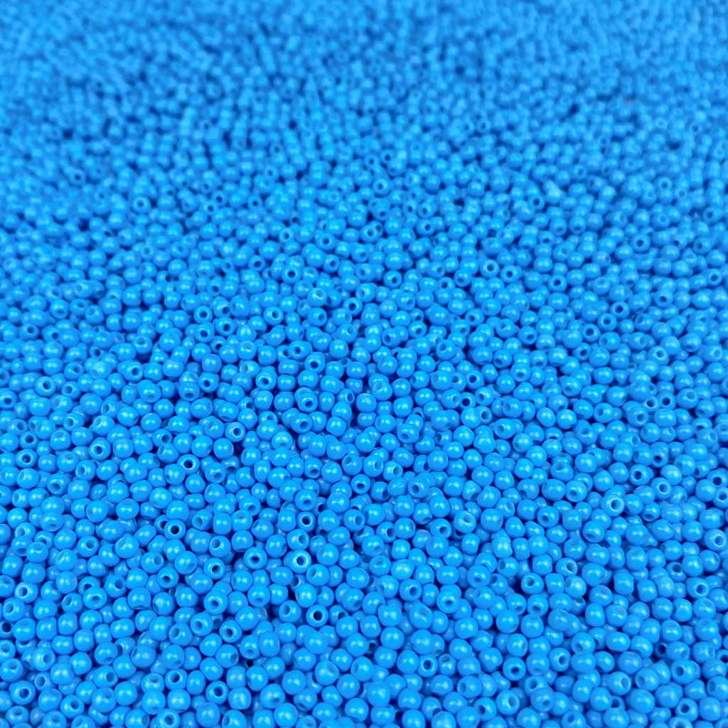 Pack 20g Miçanga de Vidro Equilibrada 2mm Azul Celeste