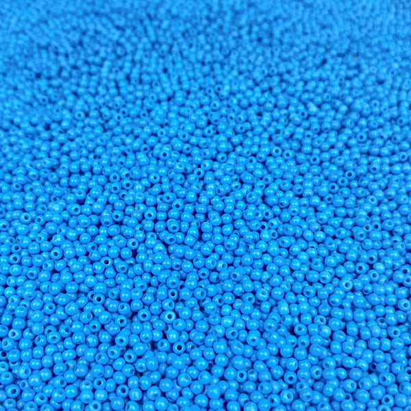 Pack 20g Miçanga de Vidro Equilibrada 2mm Azul Celeste