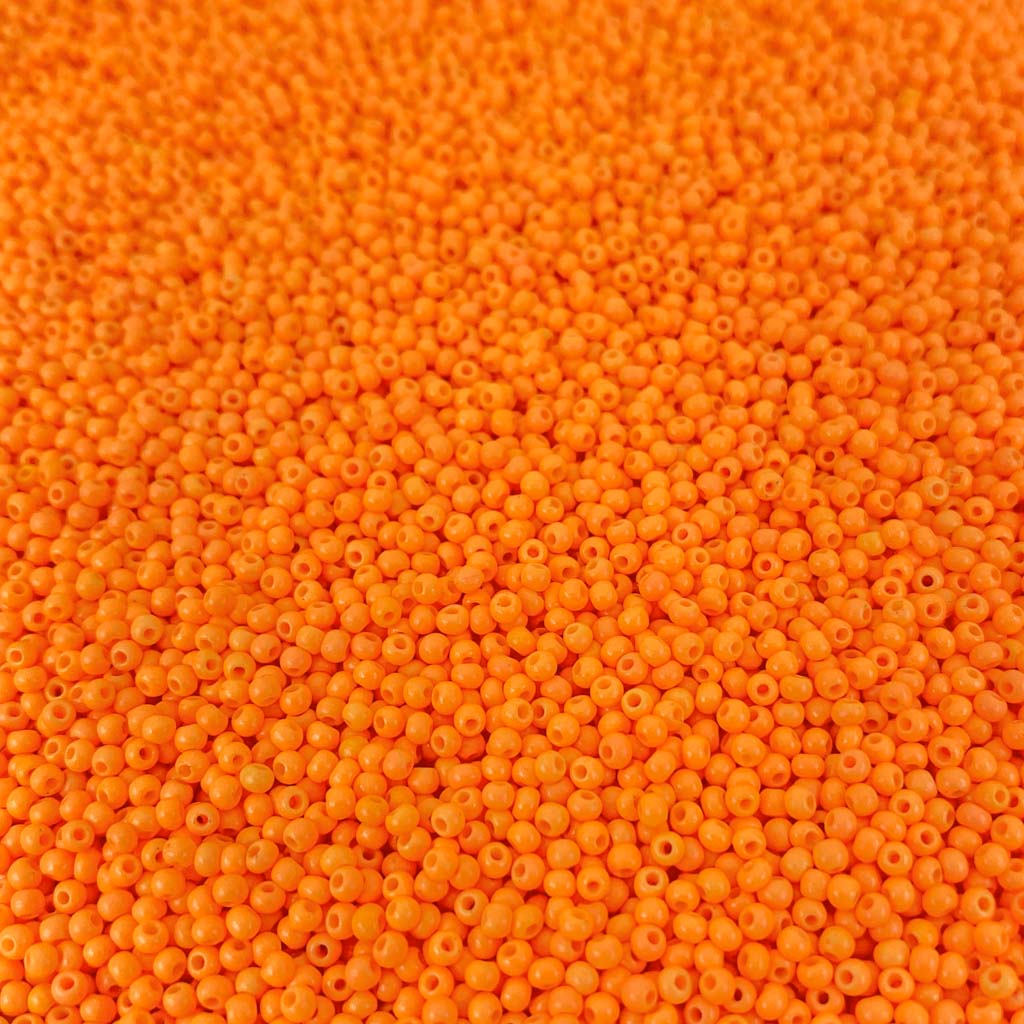 Pack 20g Miçanga de Vidro Equilibrada 2mm Laranja