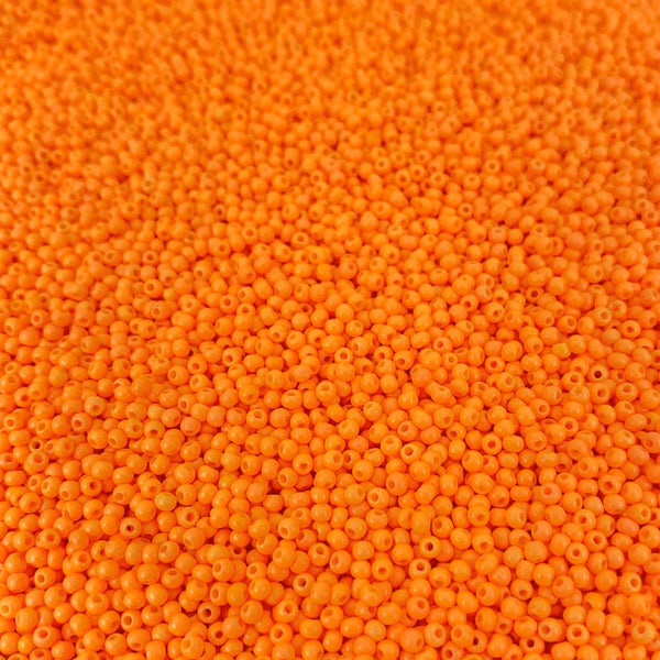 Pack 20g Miçanga de Vidro Equilibrada 2mm Laranja