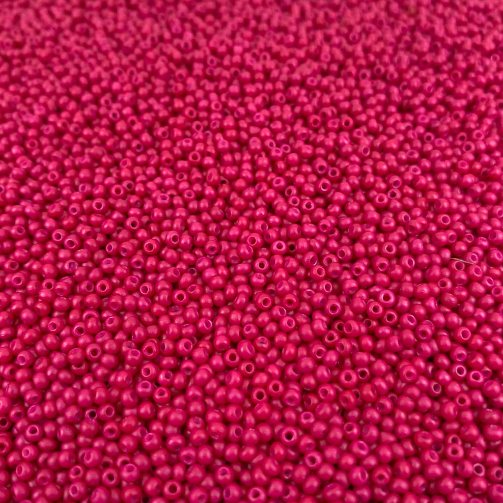 Pack 20g Miçanga de Vidro Equilibrada 2mm Rosa Choque