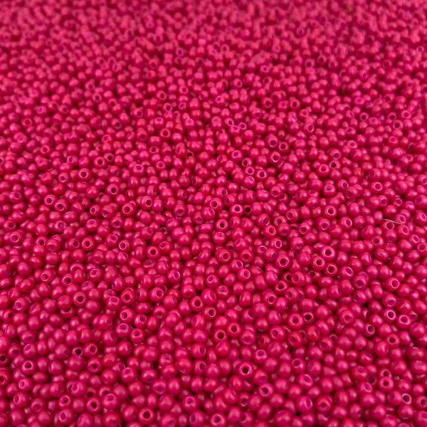 Pack 20g Miçanga de Vidro Equilibrada 2mm Rosa Choque