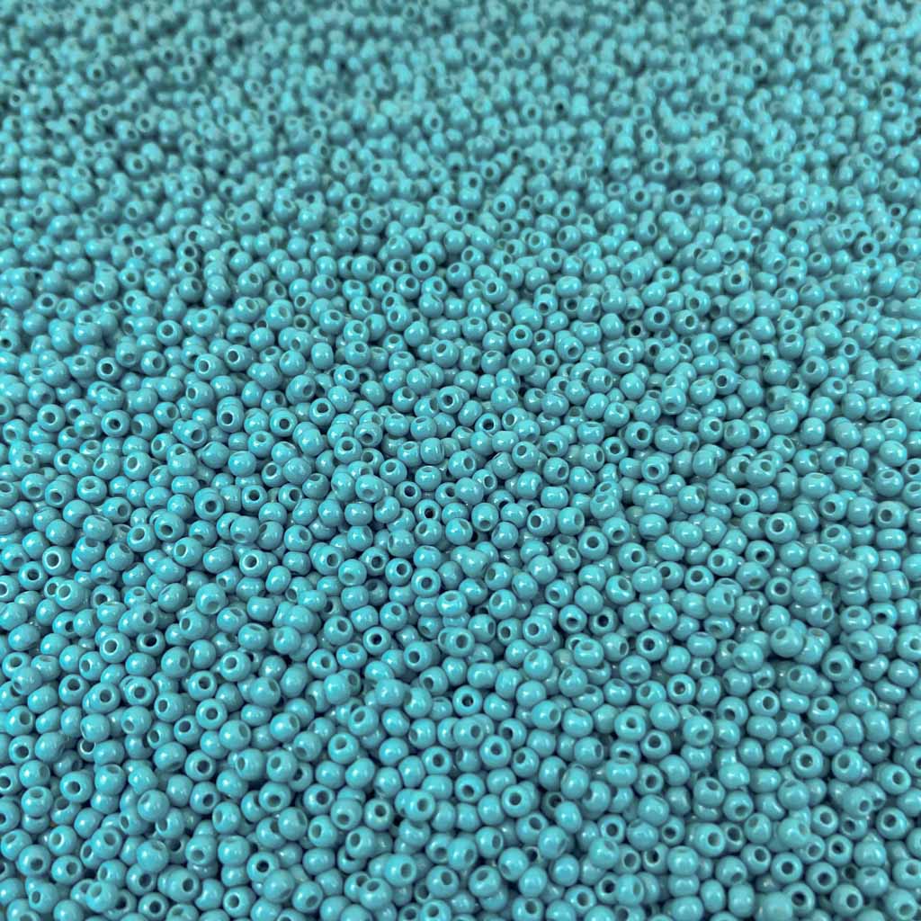 Pack 20g Miçanga de Vidro Equilibrada 2mm Verde Azulado