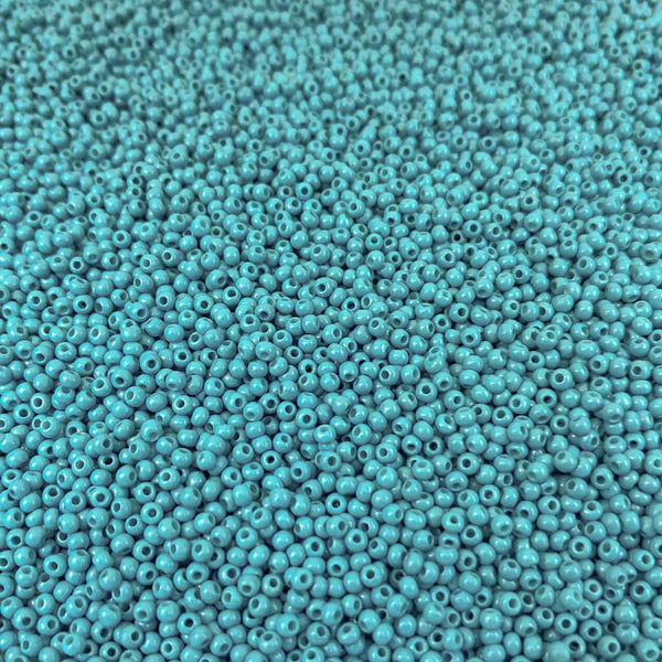 Pack 20g Miçanga de Vidro Equilibrada 2mm Verde Azulado