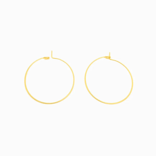 1 par de base para brincos argola em aço inox dourado 30mm