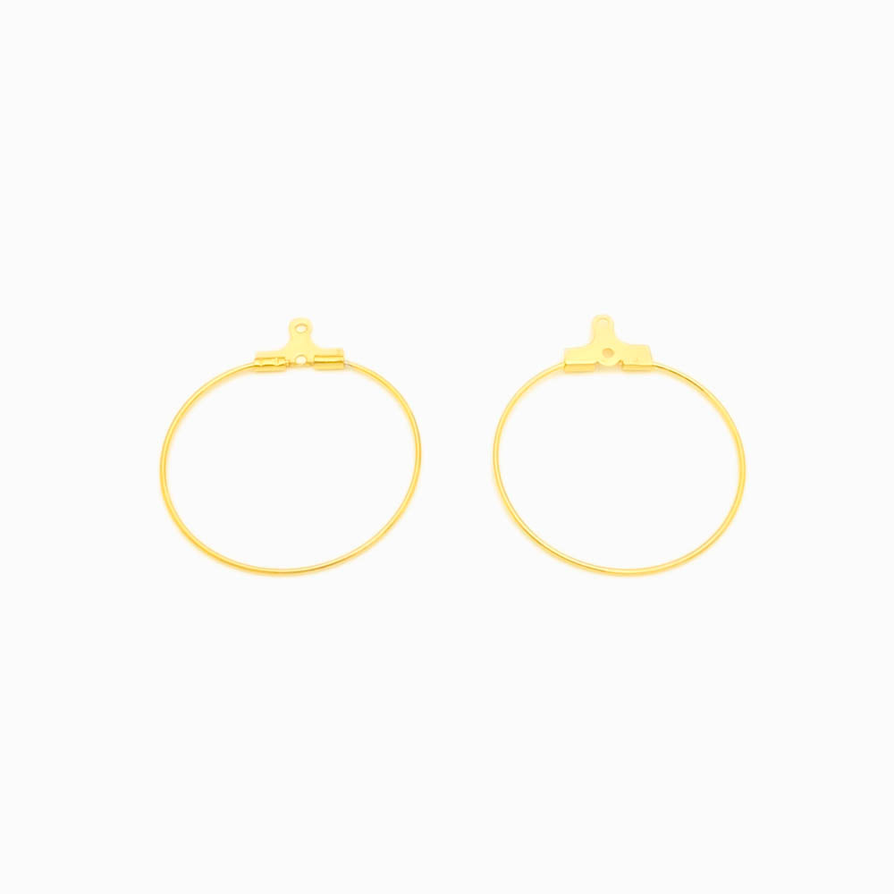 Brinco argola aço inox dourado 26mm