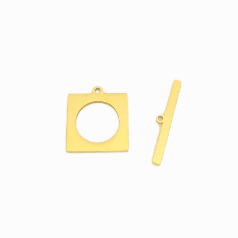 Fecho T Quadrado 20mm - Aço Inox Dourado