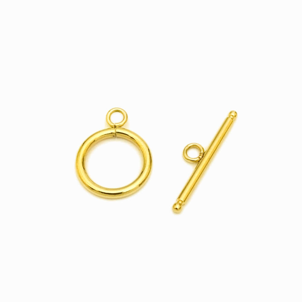 Fecho T 15mm - Aço Inox Dourado