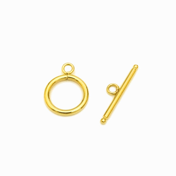 Fecho T 15mm - Aço Inox Dourado