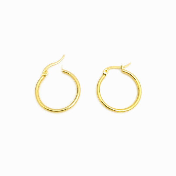 Brinco argola aço inox dourado 24mm