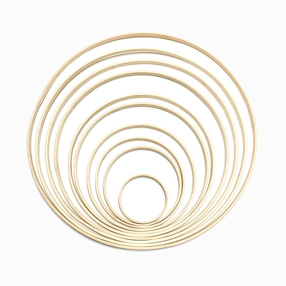 conjunto 10un aros de bambu de cor creme