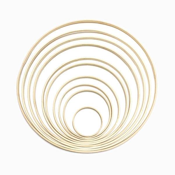 conjunto 10un aros de bambu de cor creme