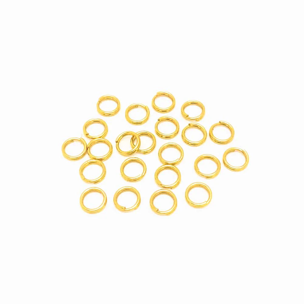 Pack 15 Argola Dupla 6mm - Aço Inox Dourado