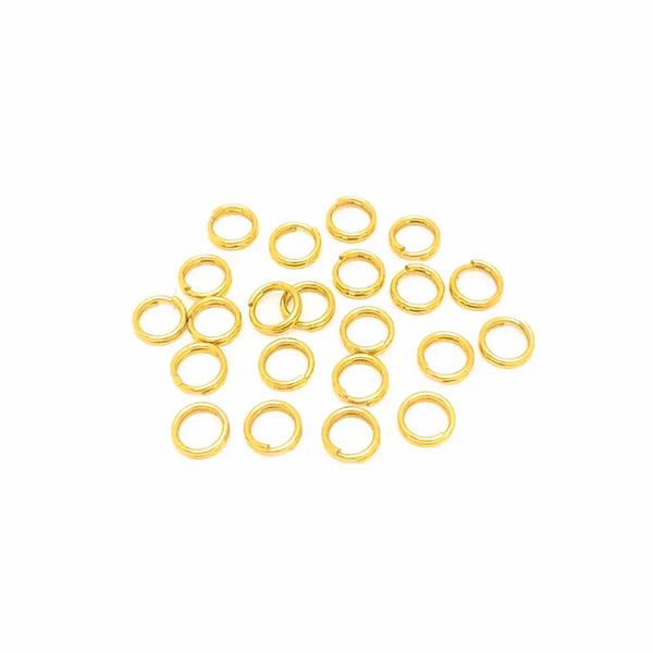 Pack 22 Argola Dupla 5mm - Aço Inox Dourado