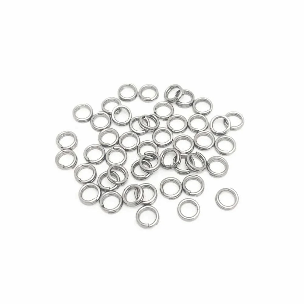 Pack 60 Argola Dupla 5mm - Aço Inox Prateado