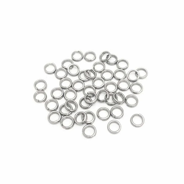 Pack 60 Argola Dupla 5mm - Aço Inox Prateado