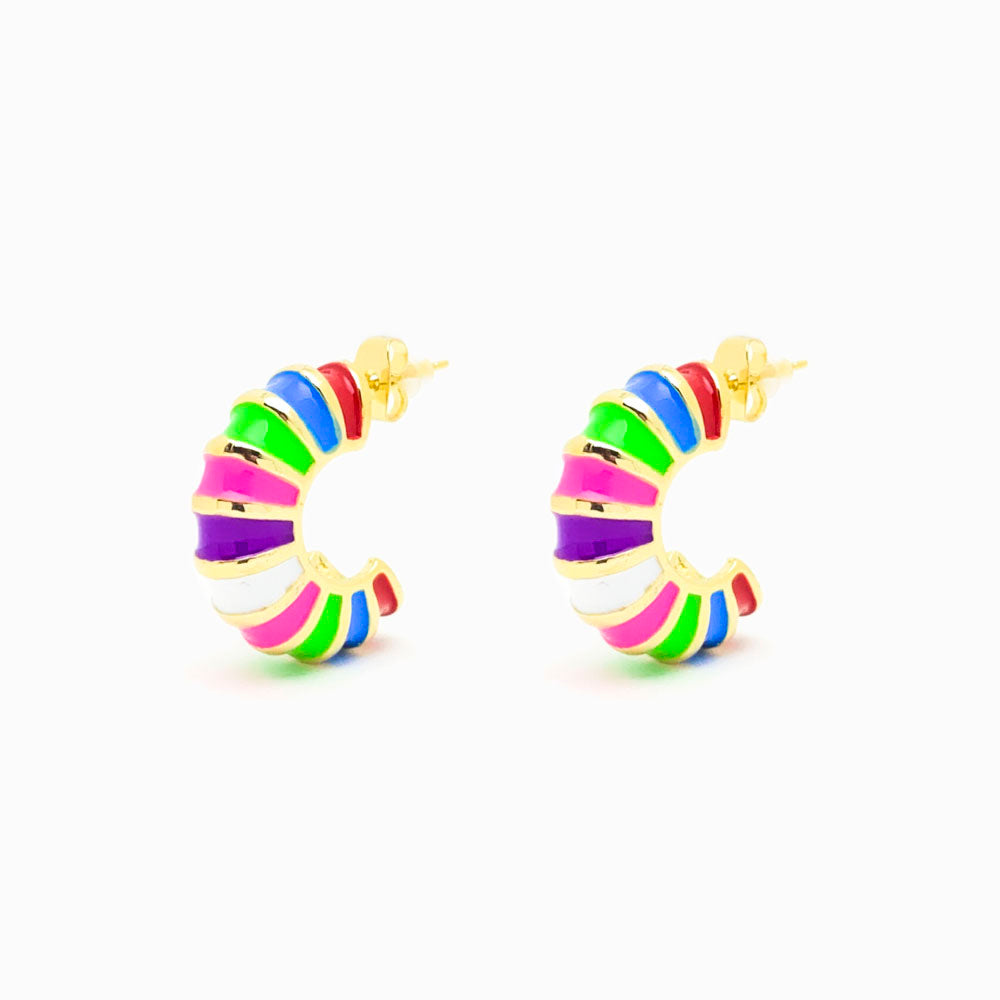 BRINCOS ARGOLA COM ESMALTE