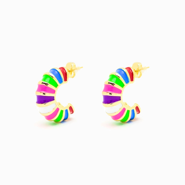 BRINCOS ARGOLA COM ESMALTE