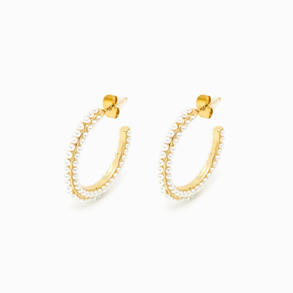 BRINCOS ARGOLA COM PEROLA