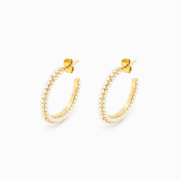 BRINCOS ARGOLA COM PEROLA