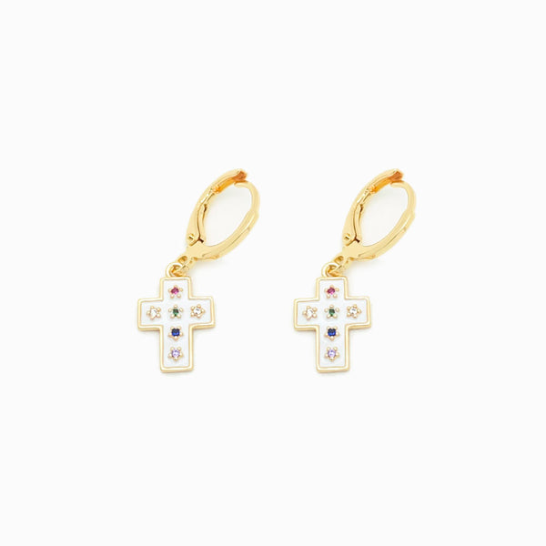 BRINCOS ARGOLA COM CRUZ