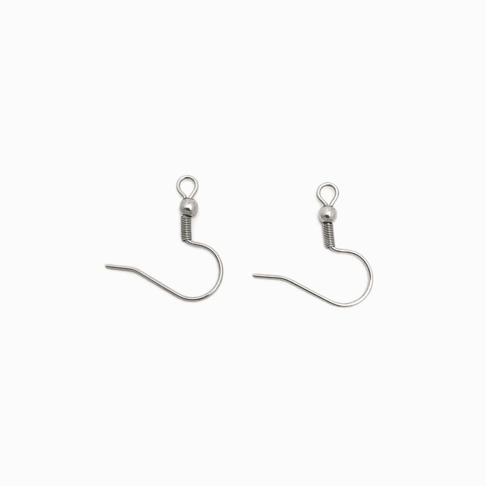 Base para brincos gancho em aço inox prateado