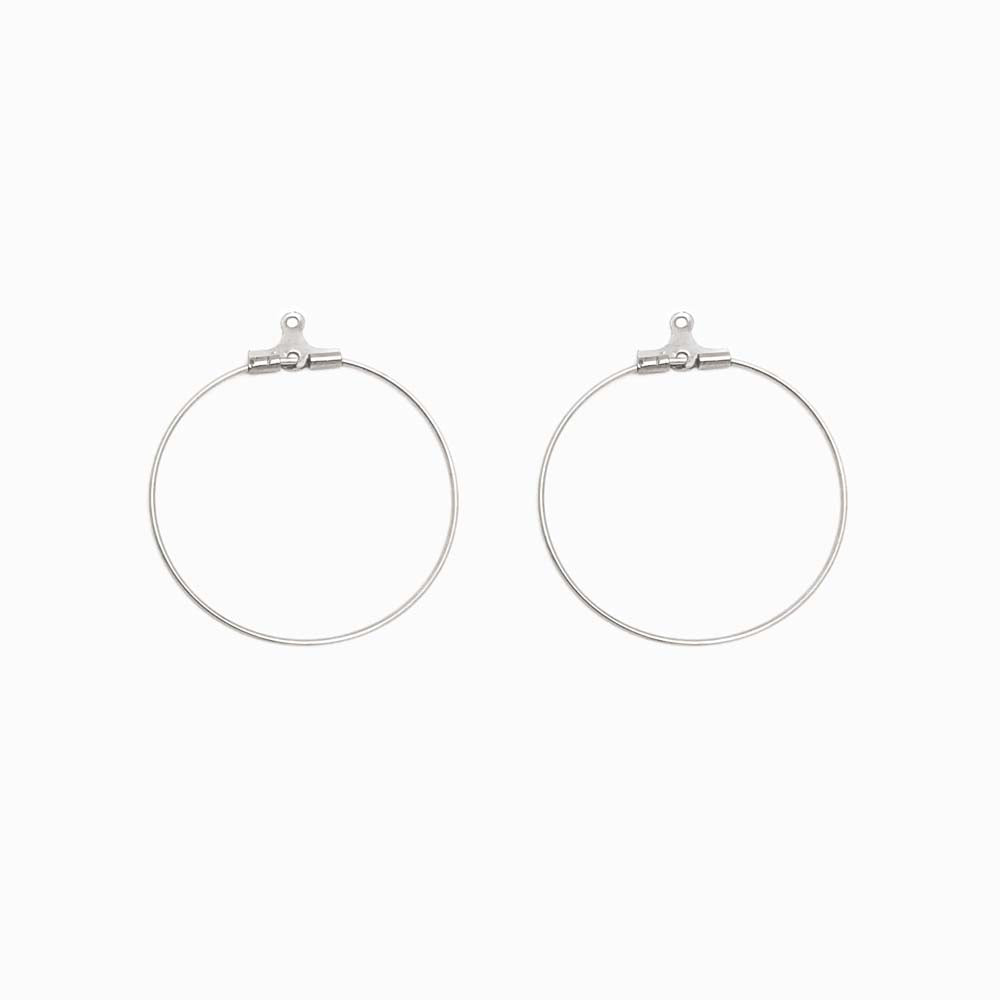 Base Brincos Argola 30mm - Aço Inox Prateado