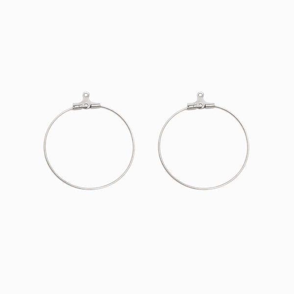 Base Brincos Argola 30mm - Aço Inox Prateado