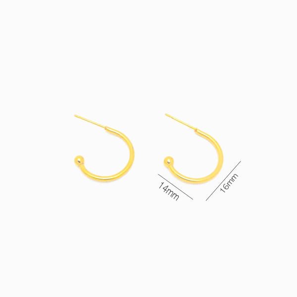 1 par de Base para Brincos em Aço Inox Dourado 16x14mm