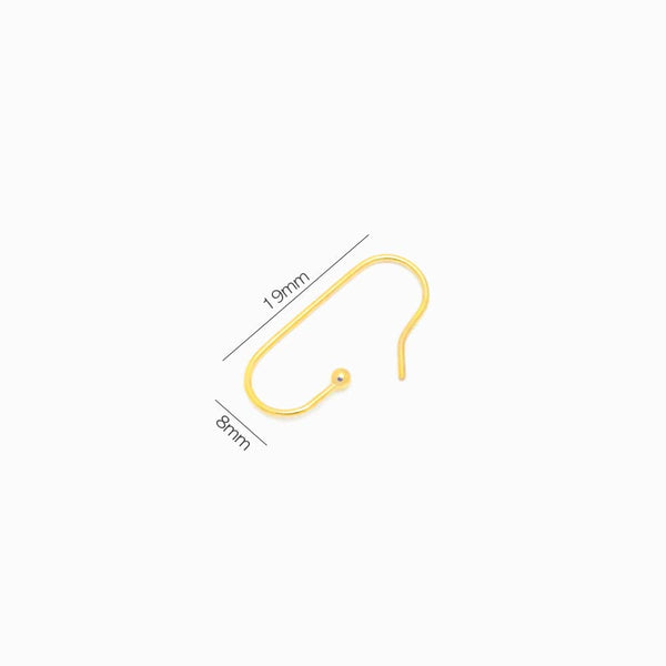 1 par de Base para Brincos em Aço Inox Dourado 19x8mm