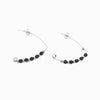 Brincos com Pedra Facetada Preto - Aço Inox Prateado