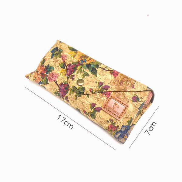 caixa para óculos de cortiça design rosa com medida