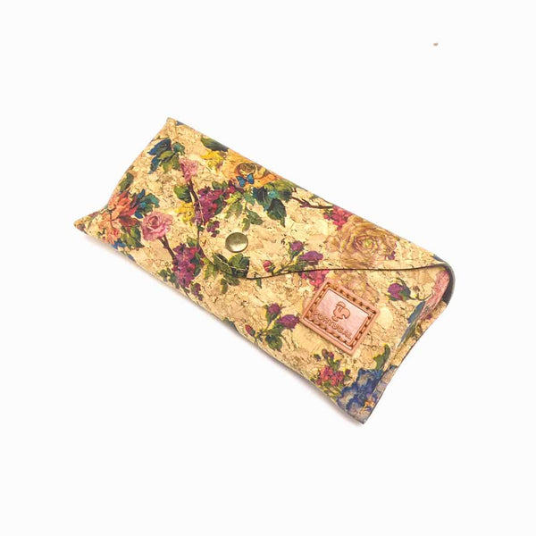 caixa para óculos de cortiça design rosa