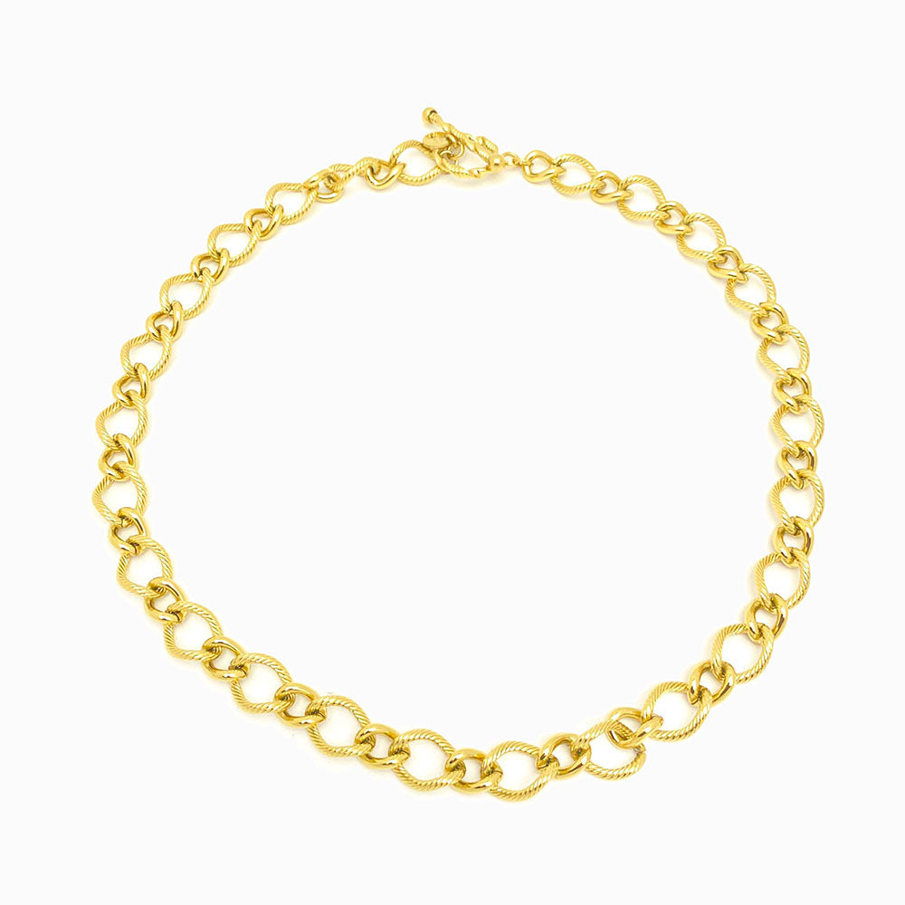 Colar aço inox dourado grosso para homem