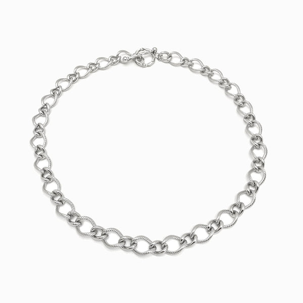 Colar aço inox prateado grosso para homem