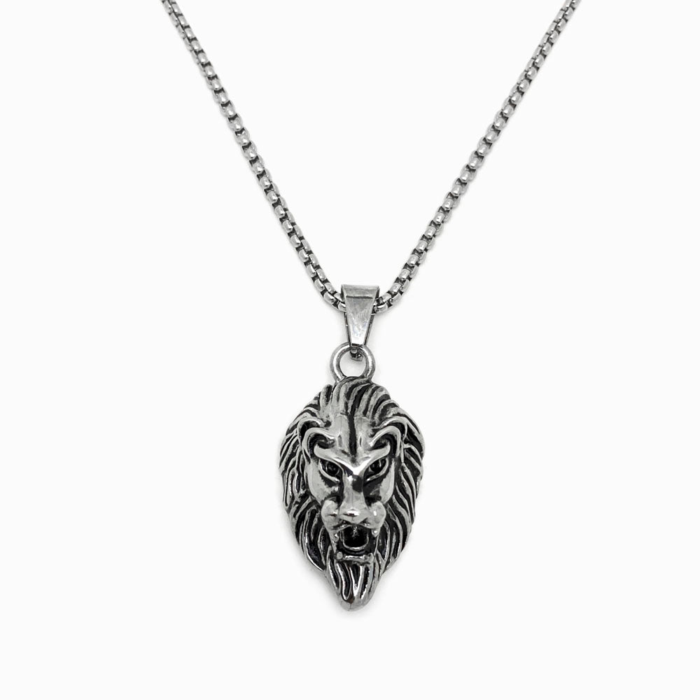 COLAR AÇO INOX COM CHARM LEÃO