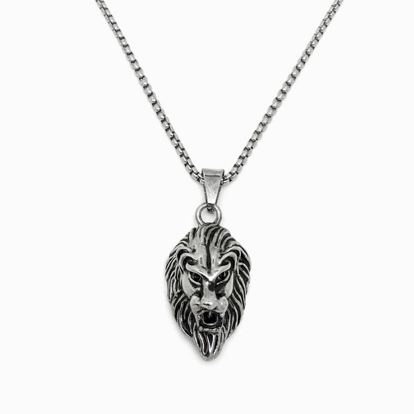 COLAR AÇO INOX COM CHARM LEÃO