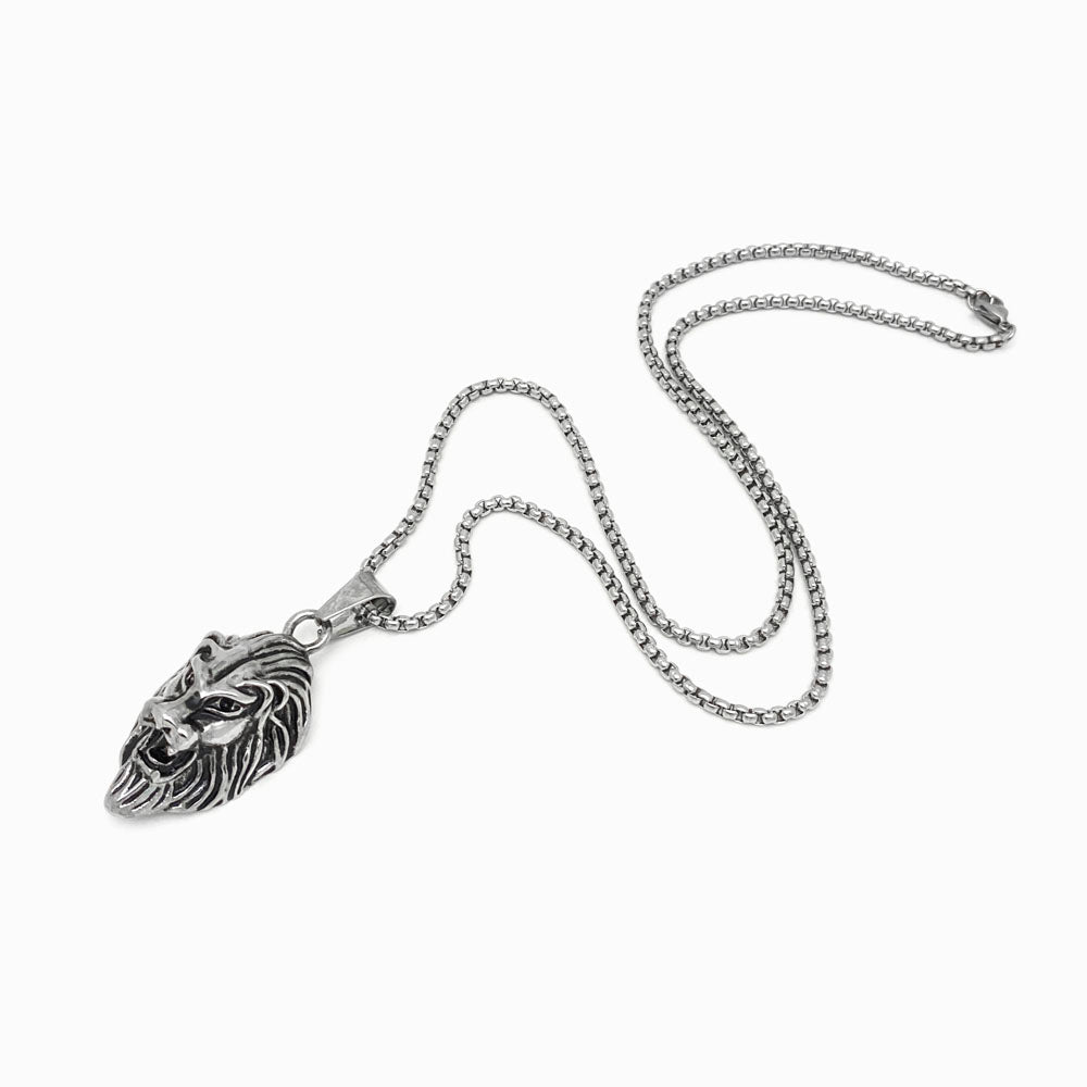 COLAR AÇO INOX COM CHARM LEÃO