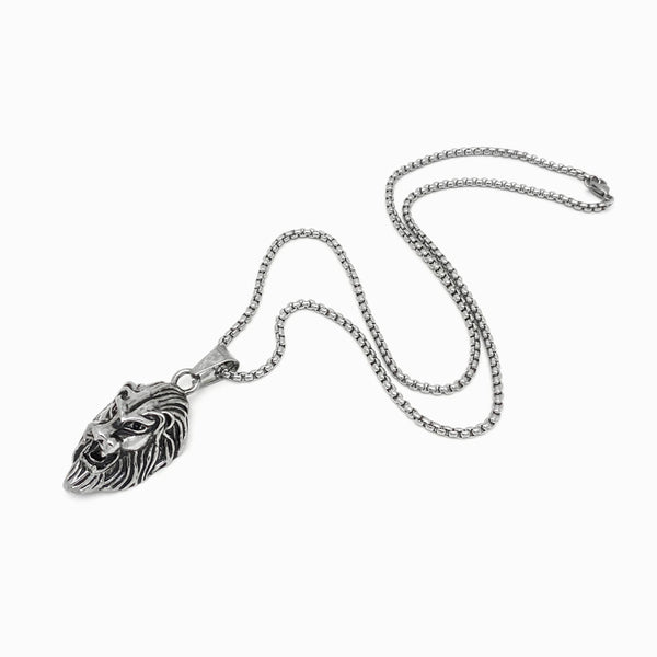 COLAR AÇO INOX COM CHARM LEÃO