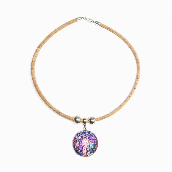 COLAR DE CORTIÇA COM MANDALA ÁRVORE DA VIDA