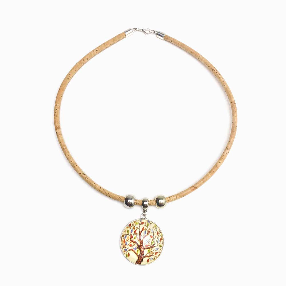 COLAR DE CORTIÇA COM MANDALA ÁRVORE DA VIDA