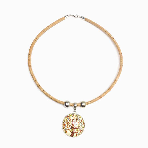 COLAR DE CORTIÇA COM MANDALA ÁRVORE DA VIDA